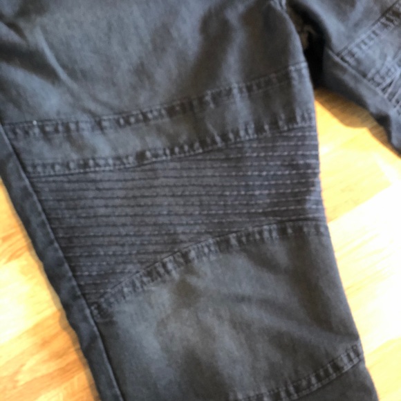 Foundry Tapered Leg Black Wash Moto Jeans 46x30 - Picture 2 of 6